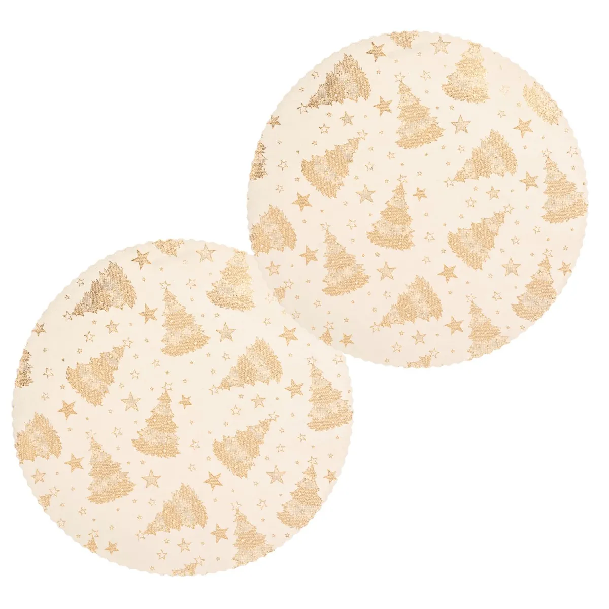 Lot de 2 sets de table en velours SAPIN Or