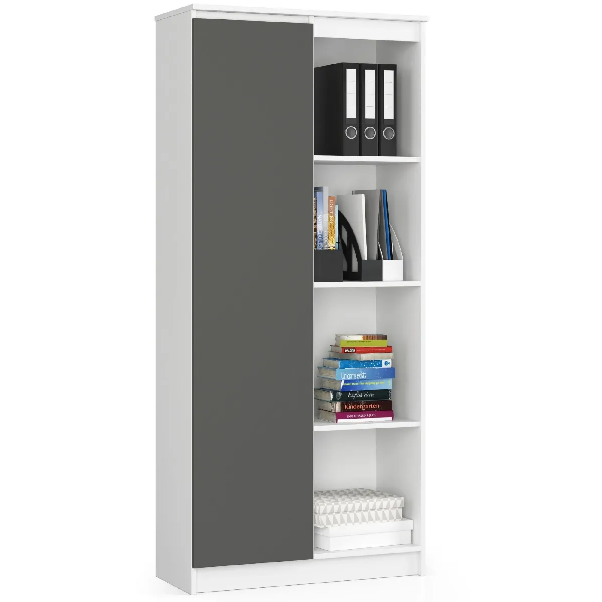 Akord Étagère Blanc Gris Graphite 80X35X180