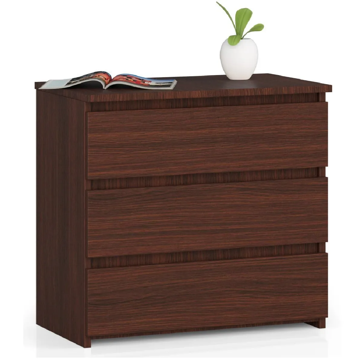 Akord Commode 3 Tiroirs Wengé 60X35X57