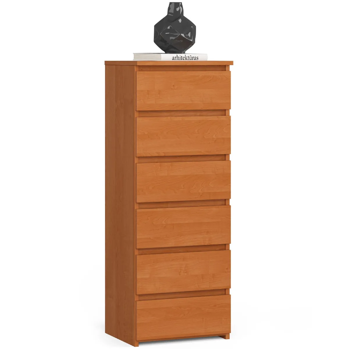 Akord Commode haute 6 tiroirs - Bois aulne