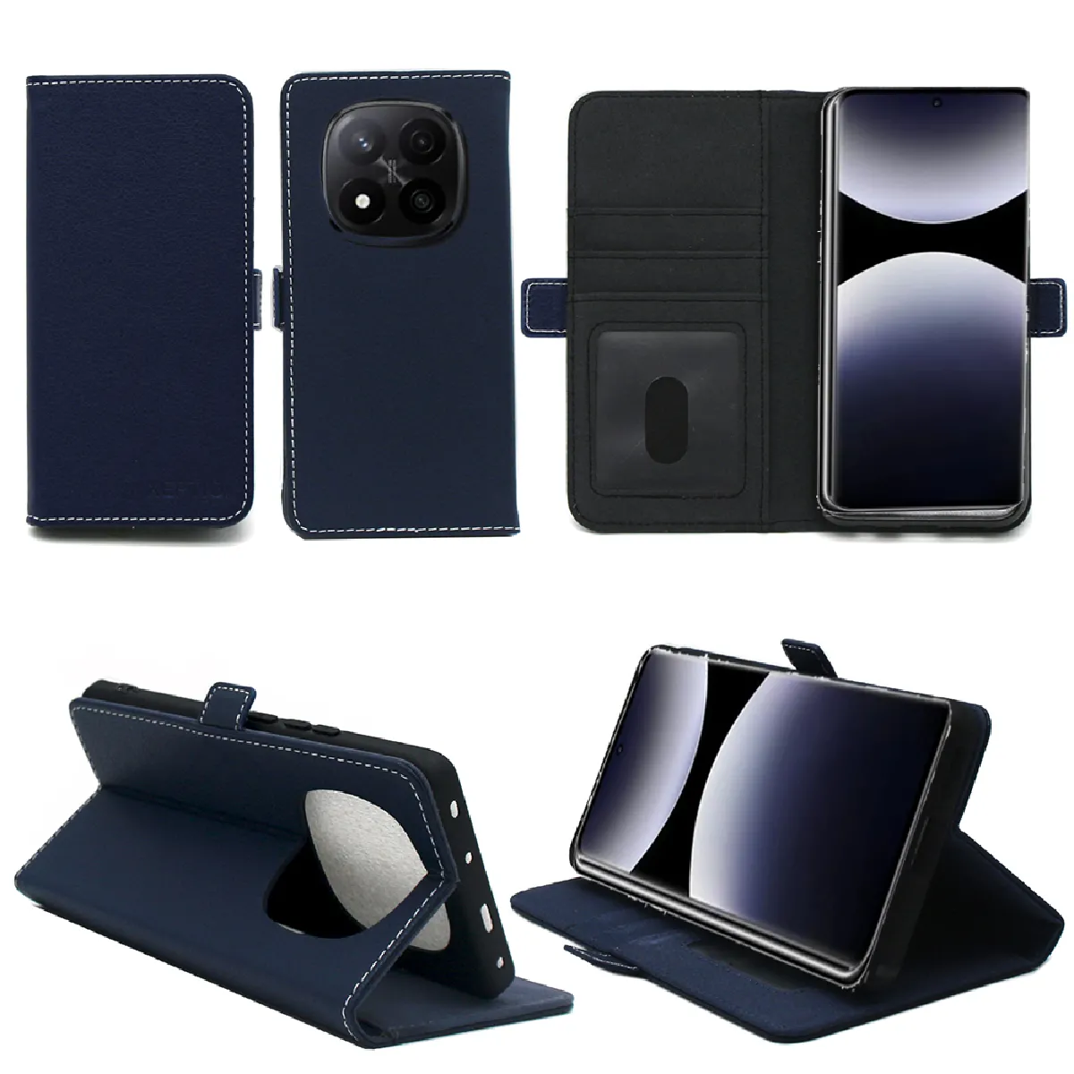 Xeptio Bleu Étui Portefeuille À Rabat Avec Porte-Cartes Xiaomi Redmi Note 14 Pro 4G
