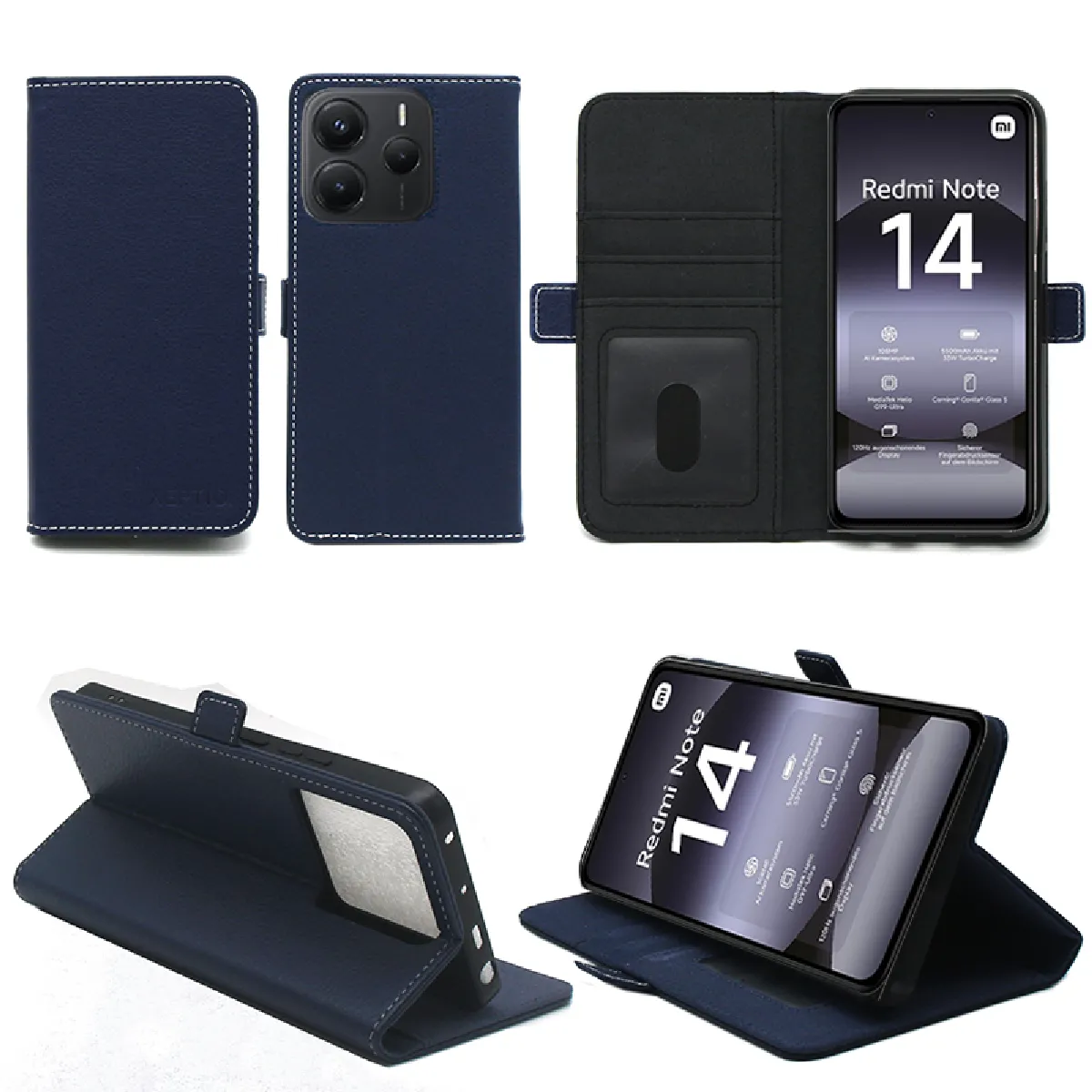 Xeptio Bleue Housse Portefeuille Xiaomi Redmi Note 14 5G