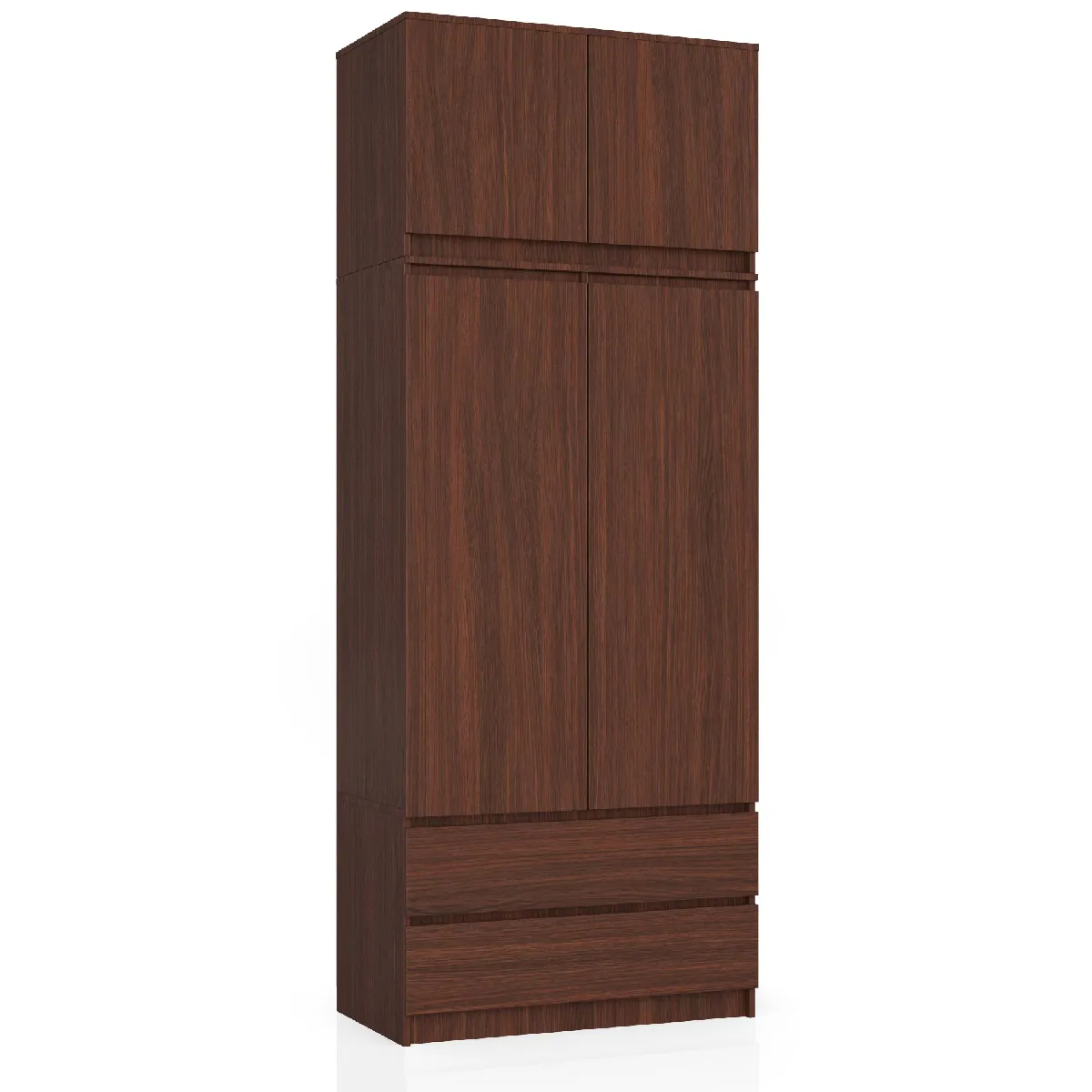 Akord Armoire Surmeuble 2 Portes 2 Tiroirs Wengé 90X51X234
