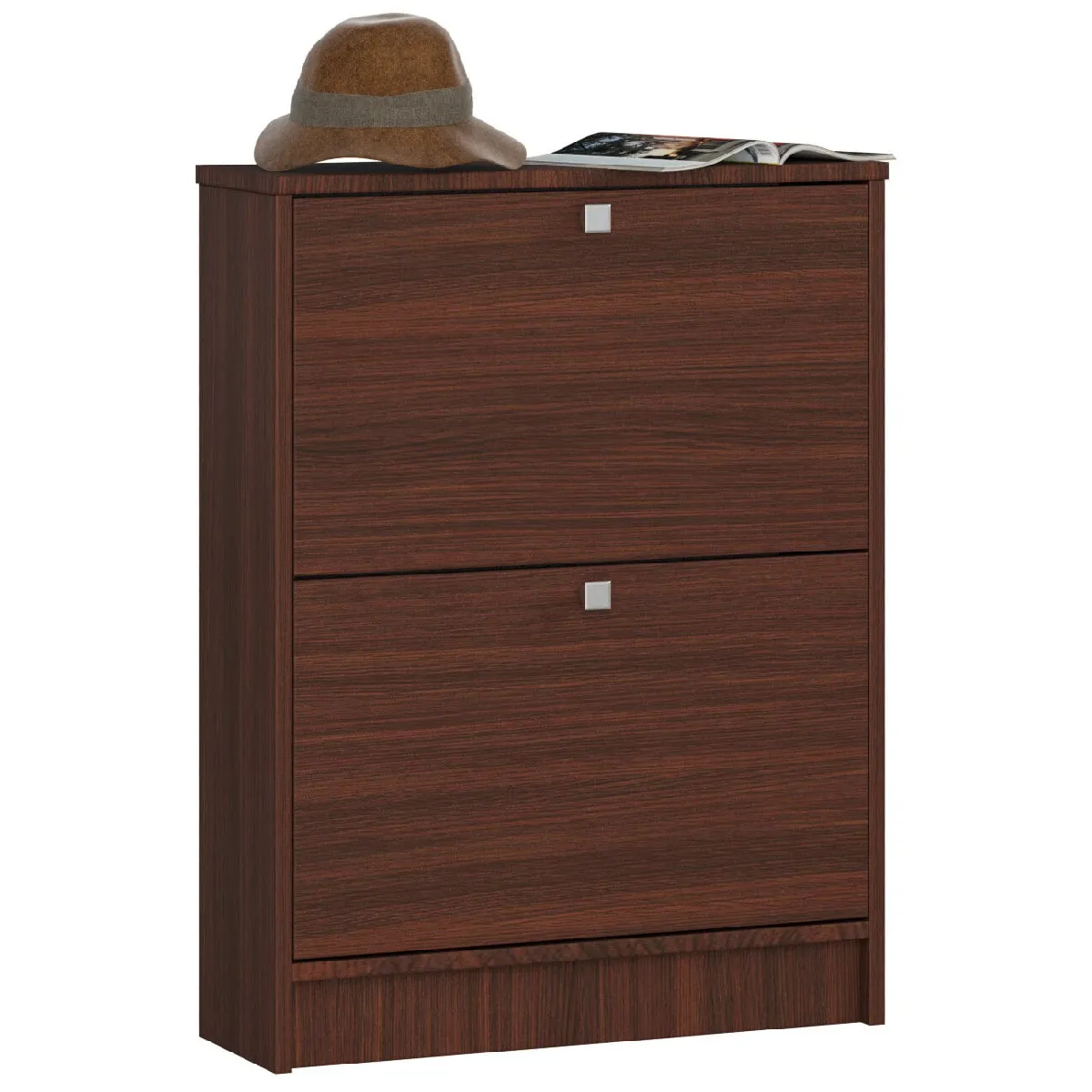 Akord Armoire à chaussures 2 portes basculantes - Wengé