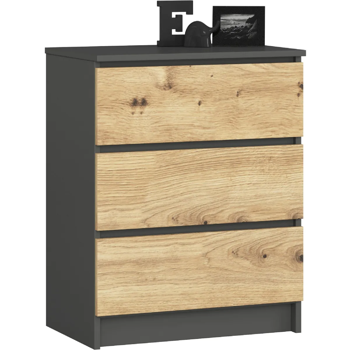 Akord Commode 3 tiroirs - Graphite