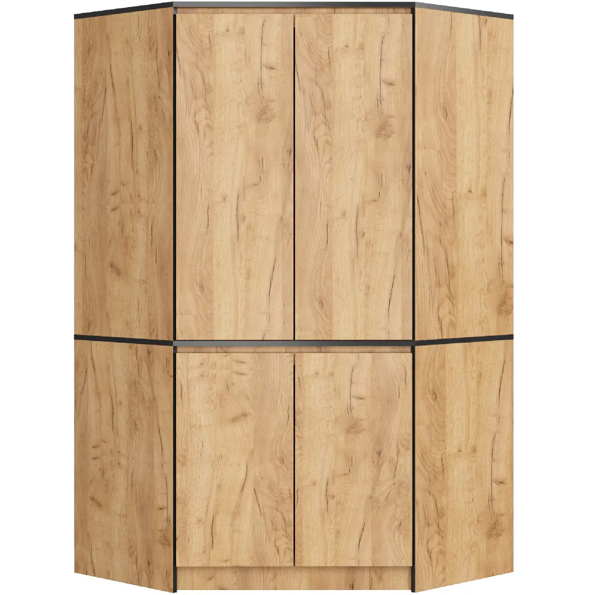Akord Armoire d'angle 4 portes - Chêne