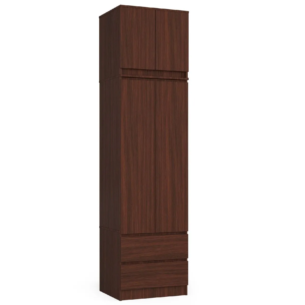 Akord Armoire Avec Surmeuble 2 Portes 2 Tiroirs Wengé 60X51X234