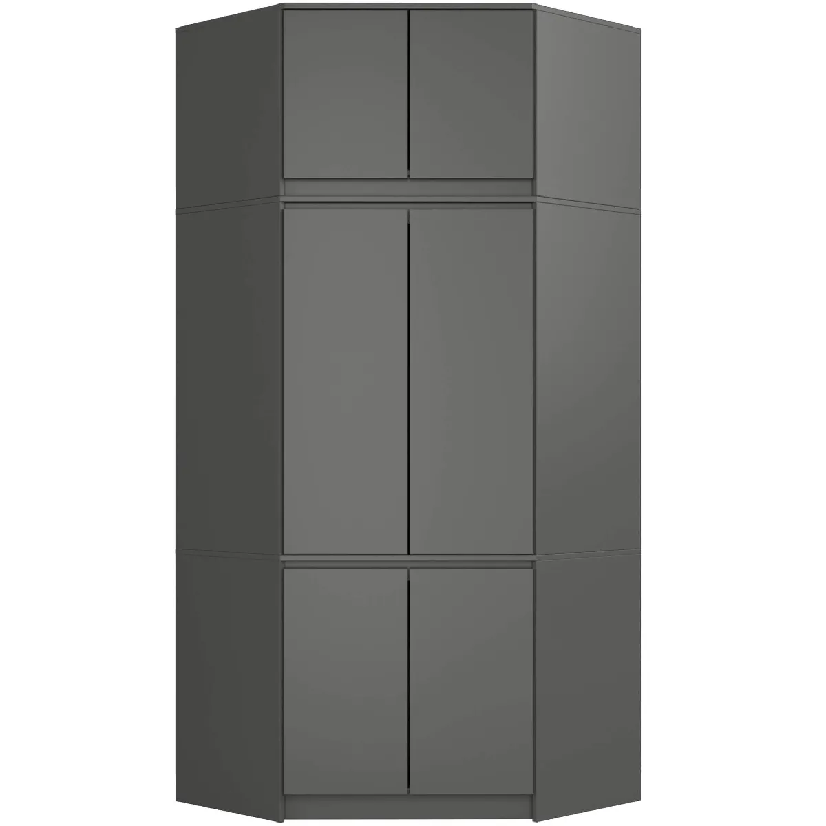 Akord Armoire d'angle avec surmeuble - Graphite