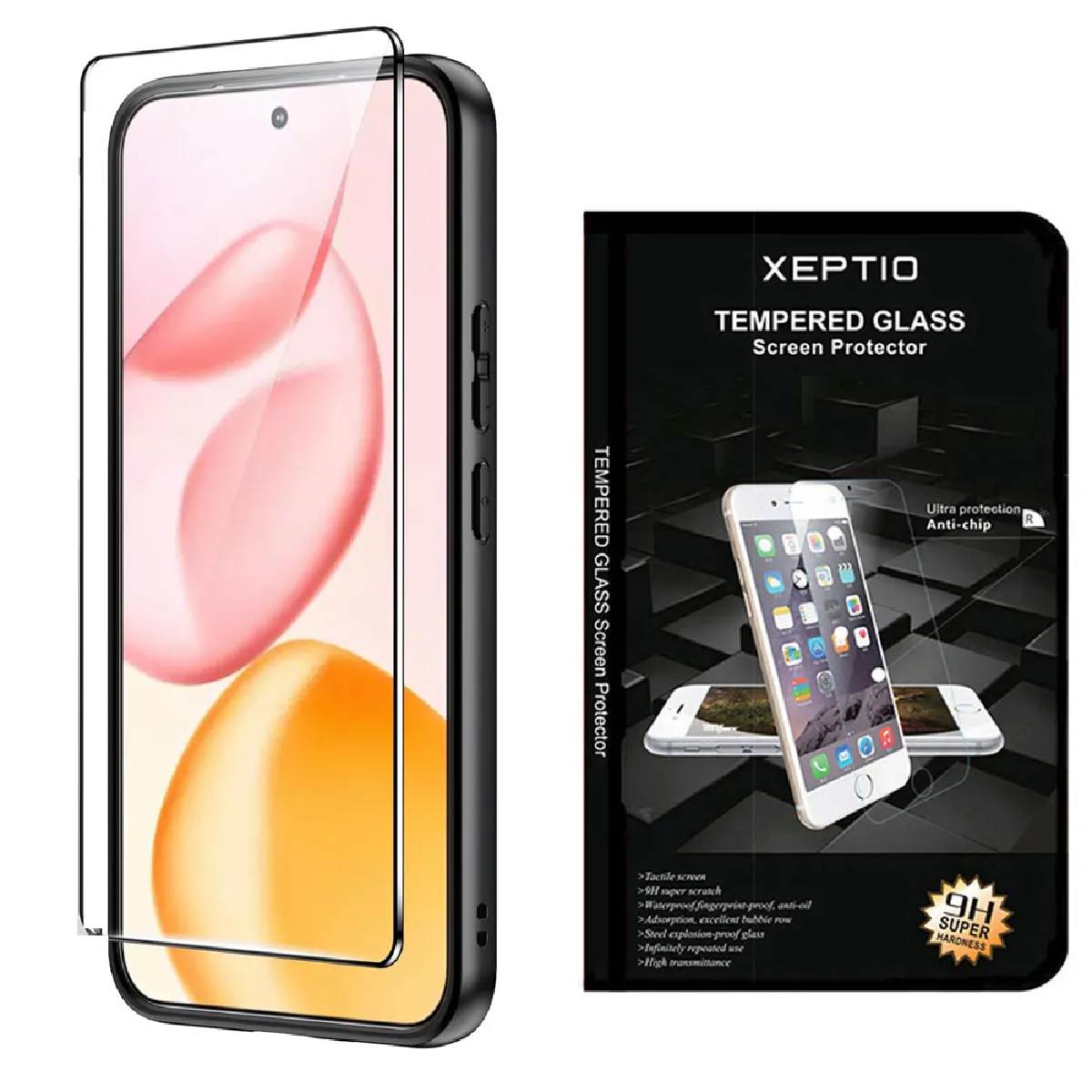 Xeptio Noir Protection D'écran En Verre Trempé Intégrale Pour Honor 400 Lite 5G