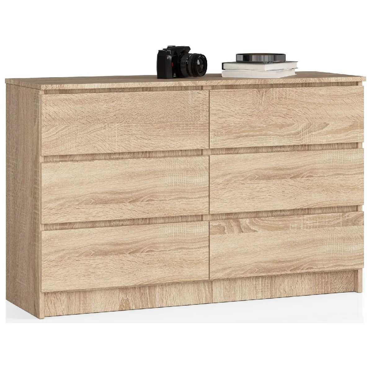Commode Akord Commode K140 Chne Sonoma 138 cm 6 tiroirs faade Chne Sonoma 138x40x77 cm