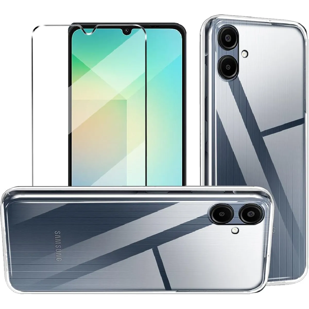 Xeptio Pack Coque Et Protection Écran Pour Samsung Galaxy A06 4G/5G - Transparent
