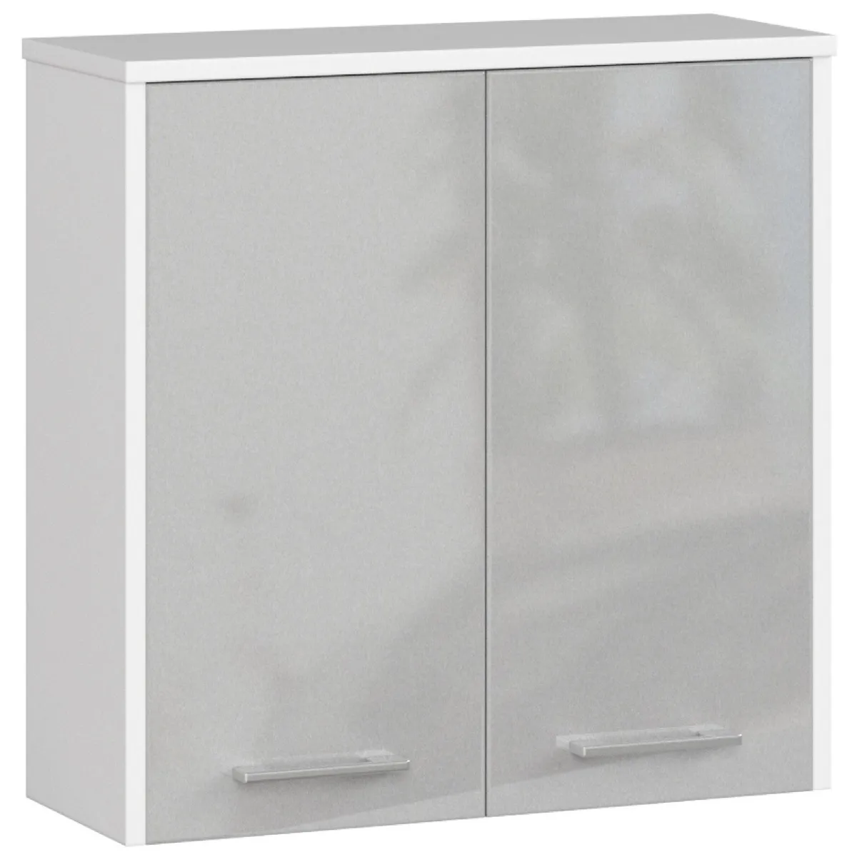 Akord Armoire Murale 1 Porte Blanc/Argent Métallique 60X23X60