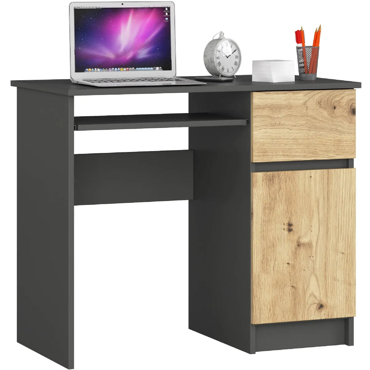 Akord Bureau d’appoint 1 tiroir - Graphite