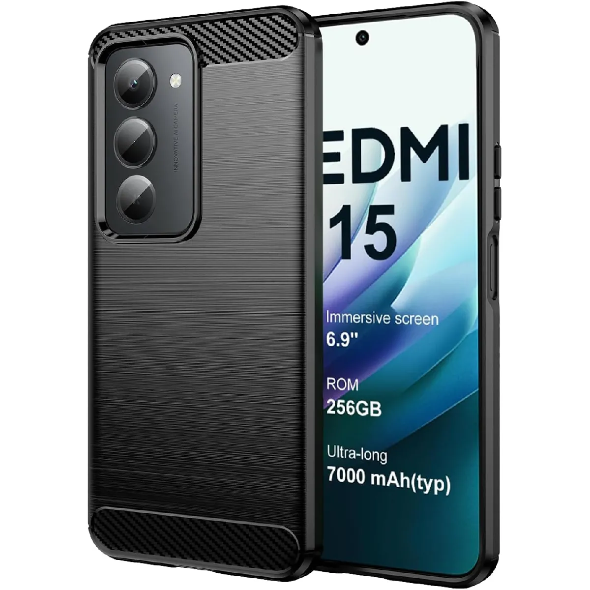 Xeptio Noir Coque Antichoc Xiaomi Redmi 15 5G
