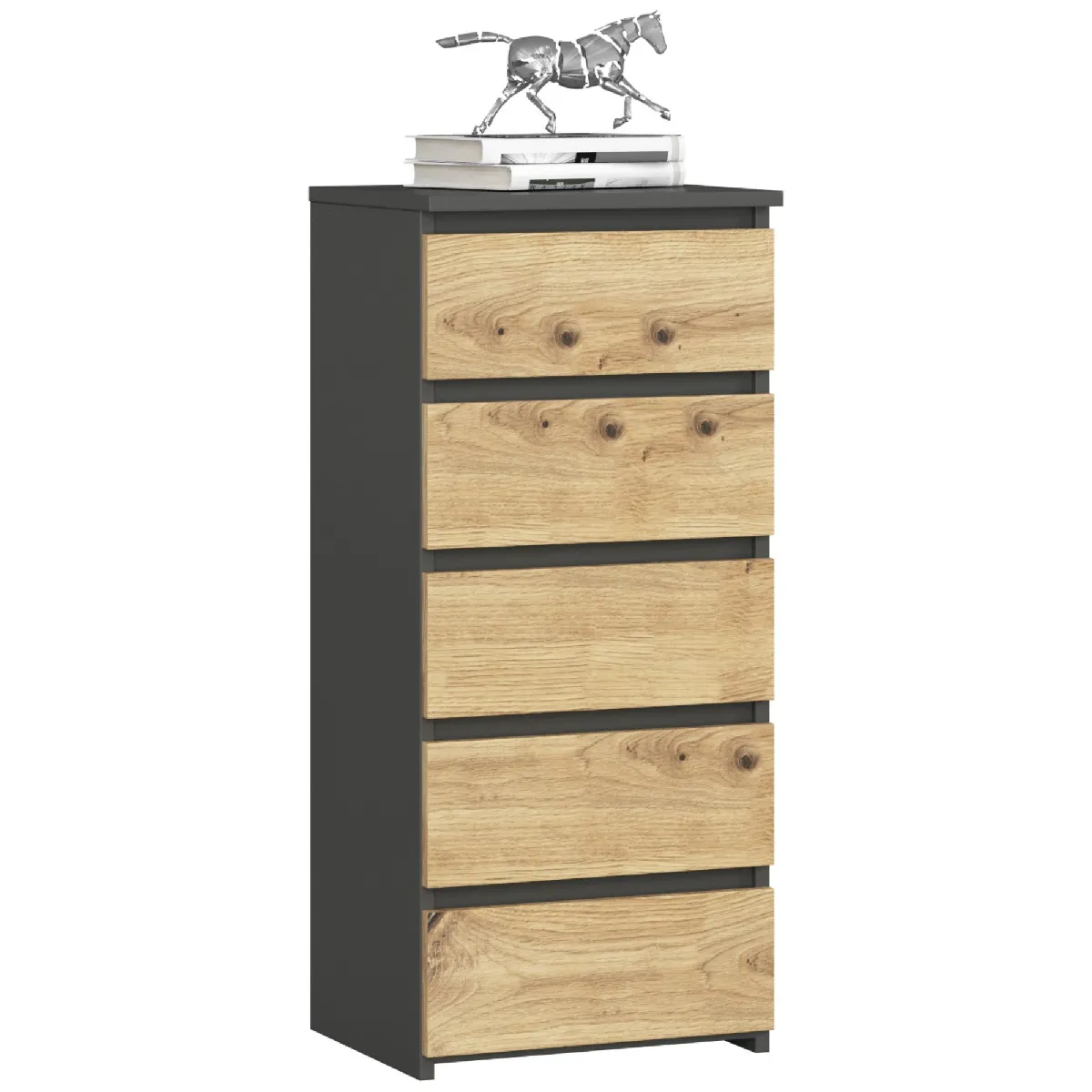 Akord Commode 5 tiroirs - Graphite