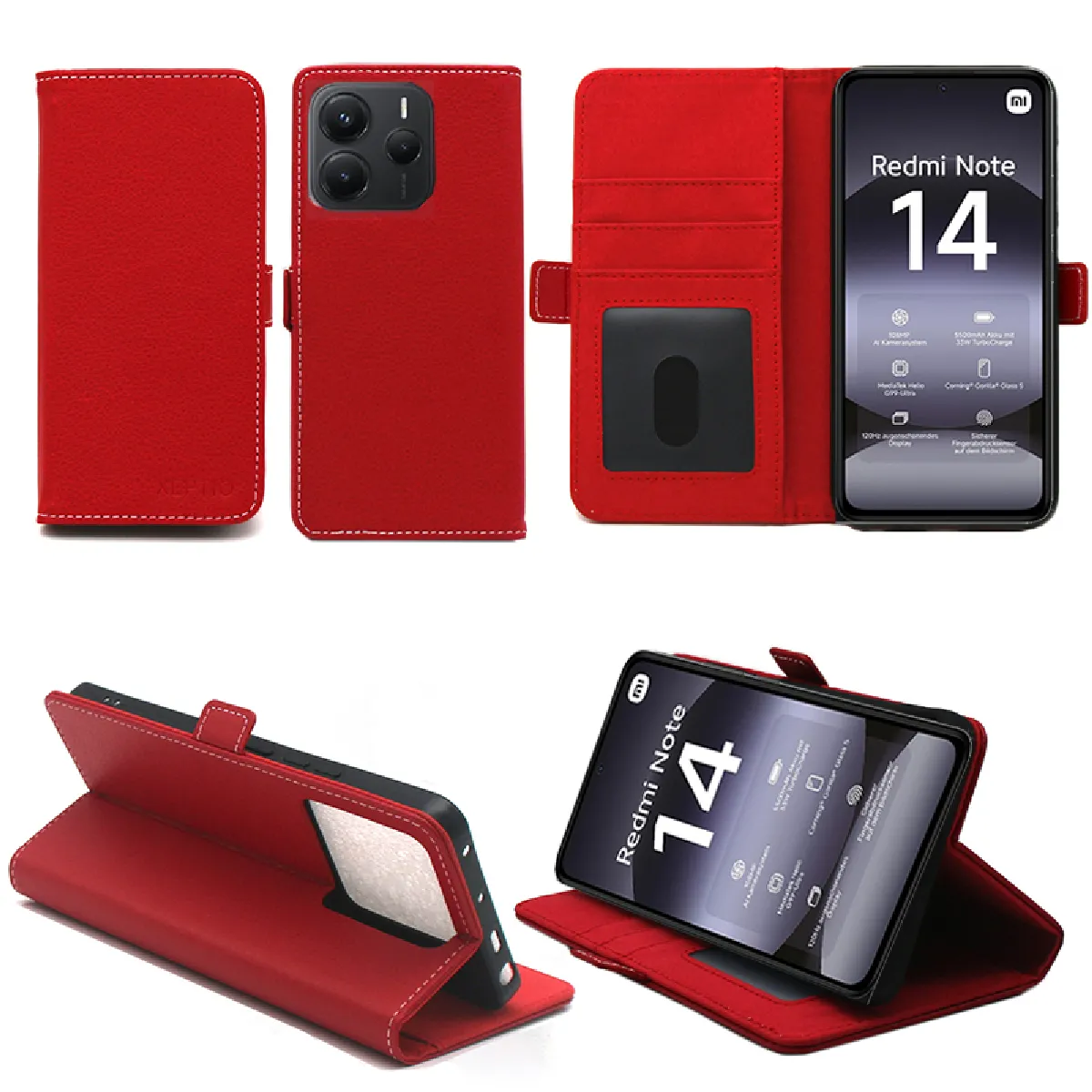 Xeptio Rouge Housse Portefeuille Xiaomi Redmi Note 14 5G