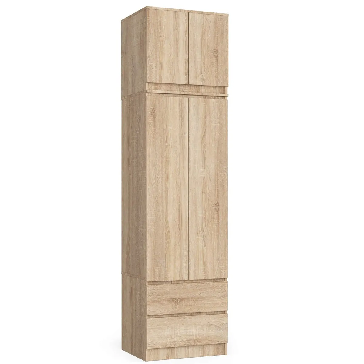 Akord Armoire avec surmeuble 2 portes 2 tiroirs - Chêne