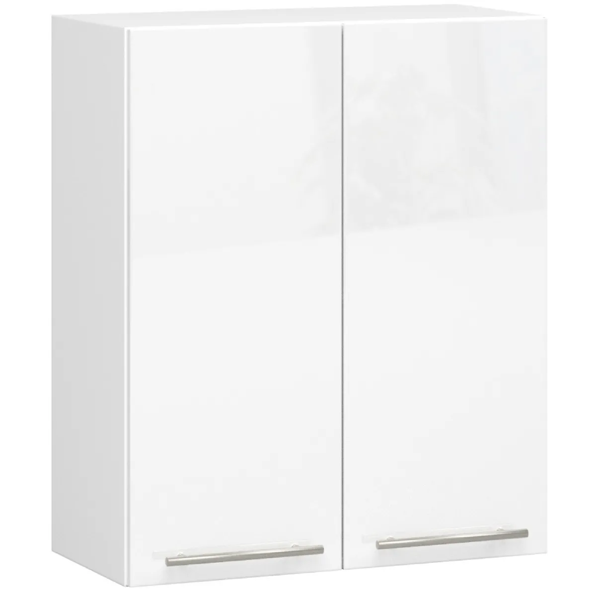 Meuble de cuisine haut AKORD W60 OLIWIA modulable Blanc 60 cm 2 portes faade Blanche Brillante 2 tagres 60x30x72 cm