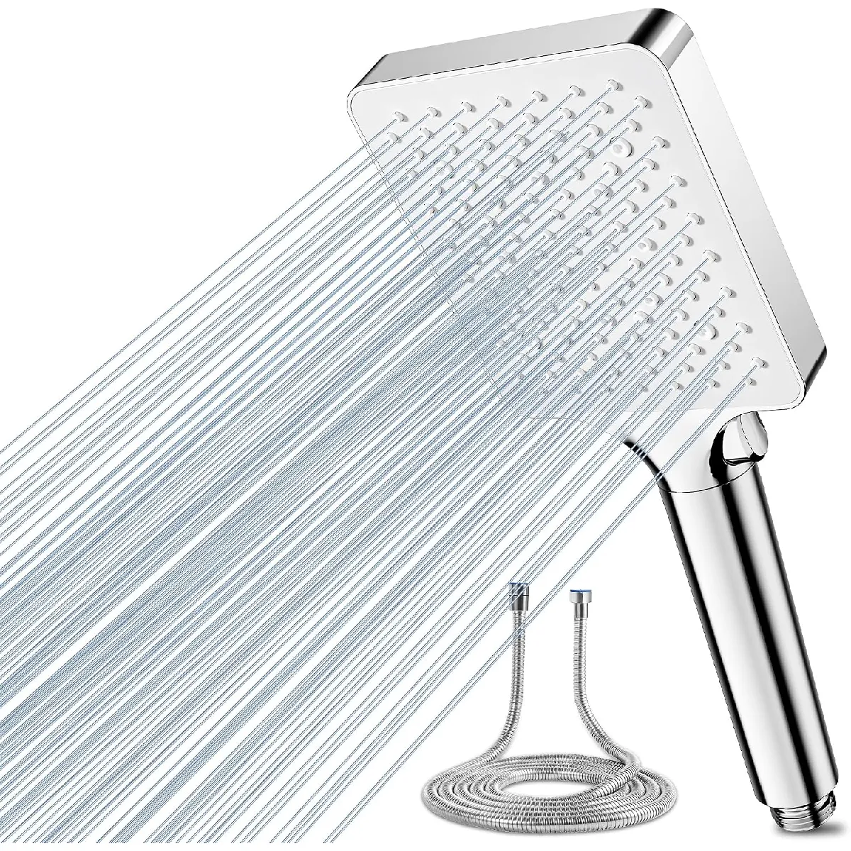 Vendos85 Blanc Pommeau De Douche À 6 Jets - 27 Cm - Carré