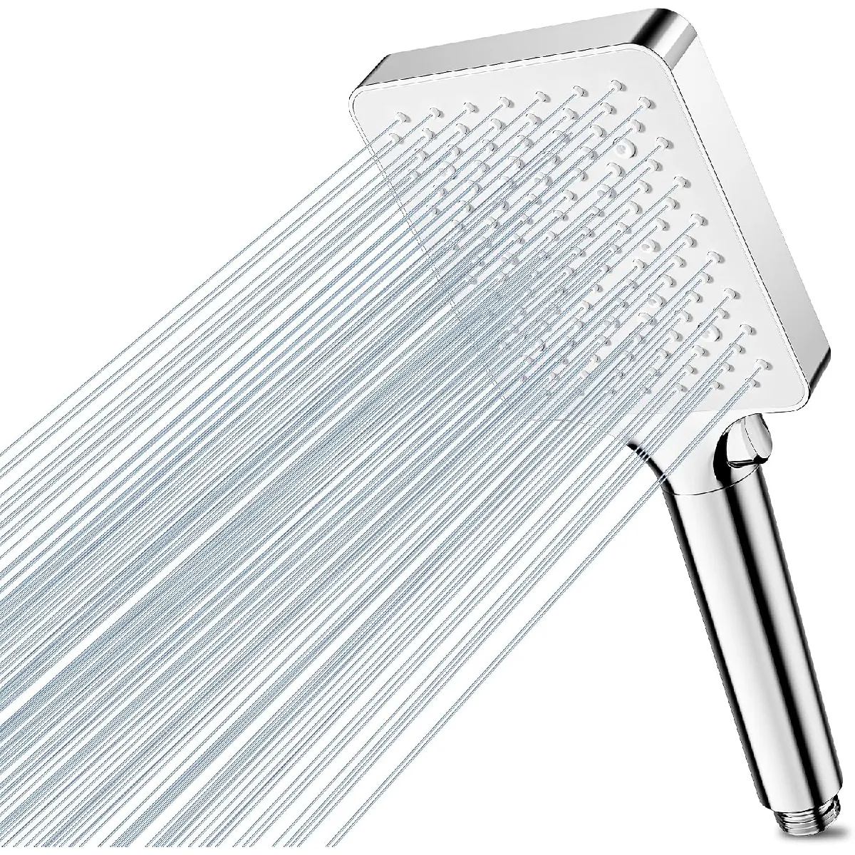 Vendos85 Blanc Pommeau De Douche Haute Pression - 27 Cm - 6 Modes - Carré