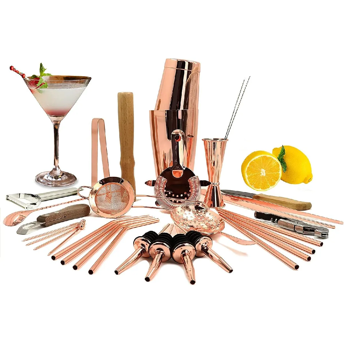 Vendos85 Ensemble Shaker À Cocktail 32 Pièces Professionnel