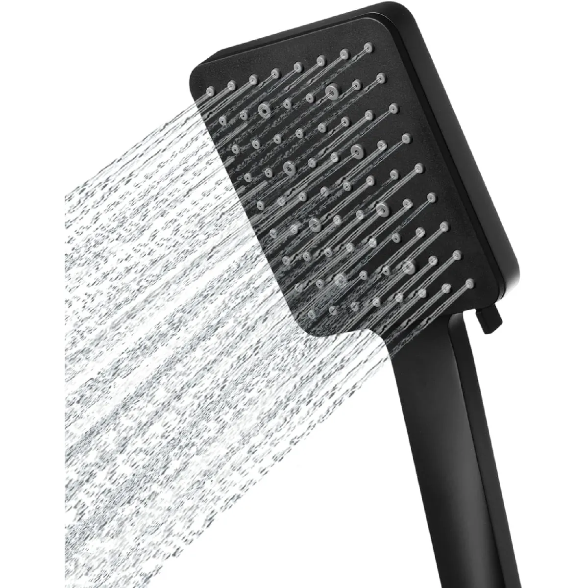vendos85 - Pommeau de douche - Rectangulaire - 6 jets - Noir - Image 2