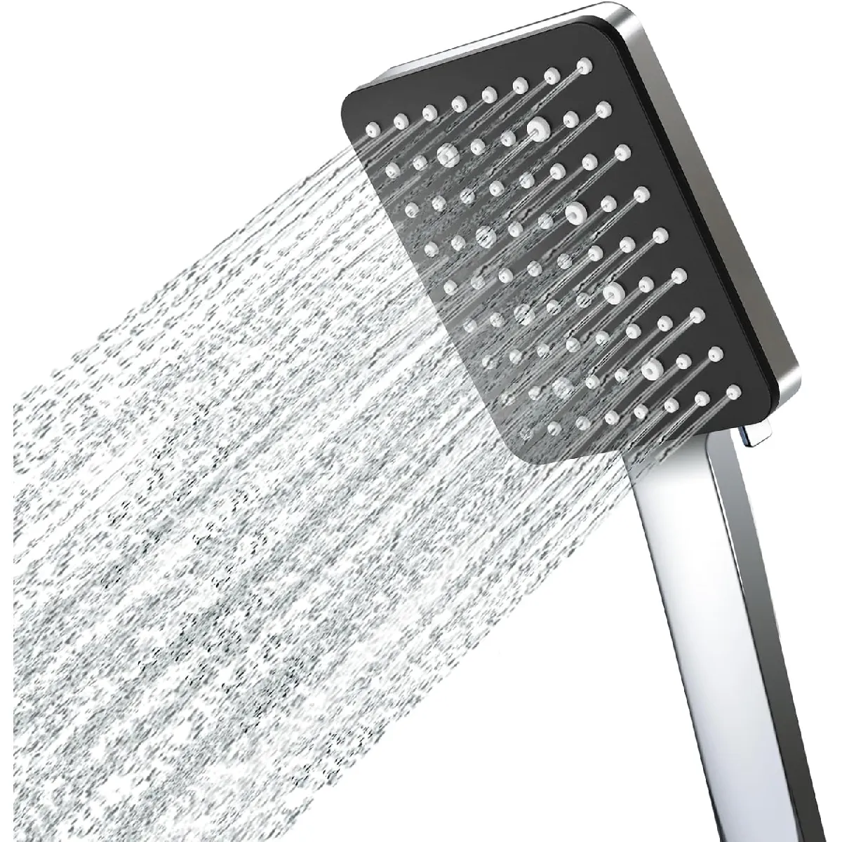 Vendos85 Noir Pommeau De Douche Pluie Et Massage - 6 Jets - Rectangulaire