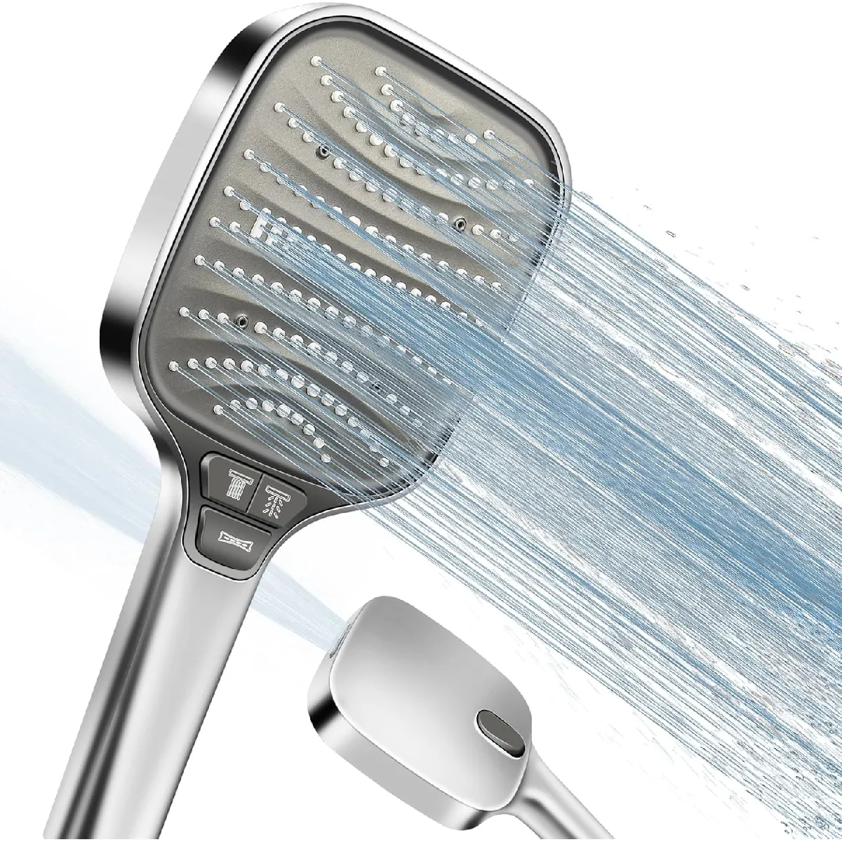 Vendos85 Argent Pommeau De Douche À Jet De Pluie - 8 Jets