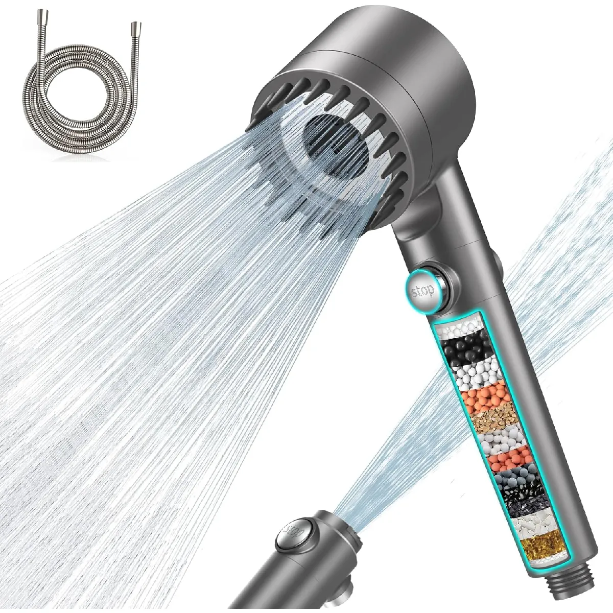 Vendos85 Argent Pommeau De Douche Haute Pression - 4 Jets - É