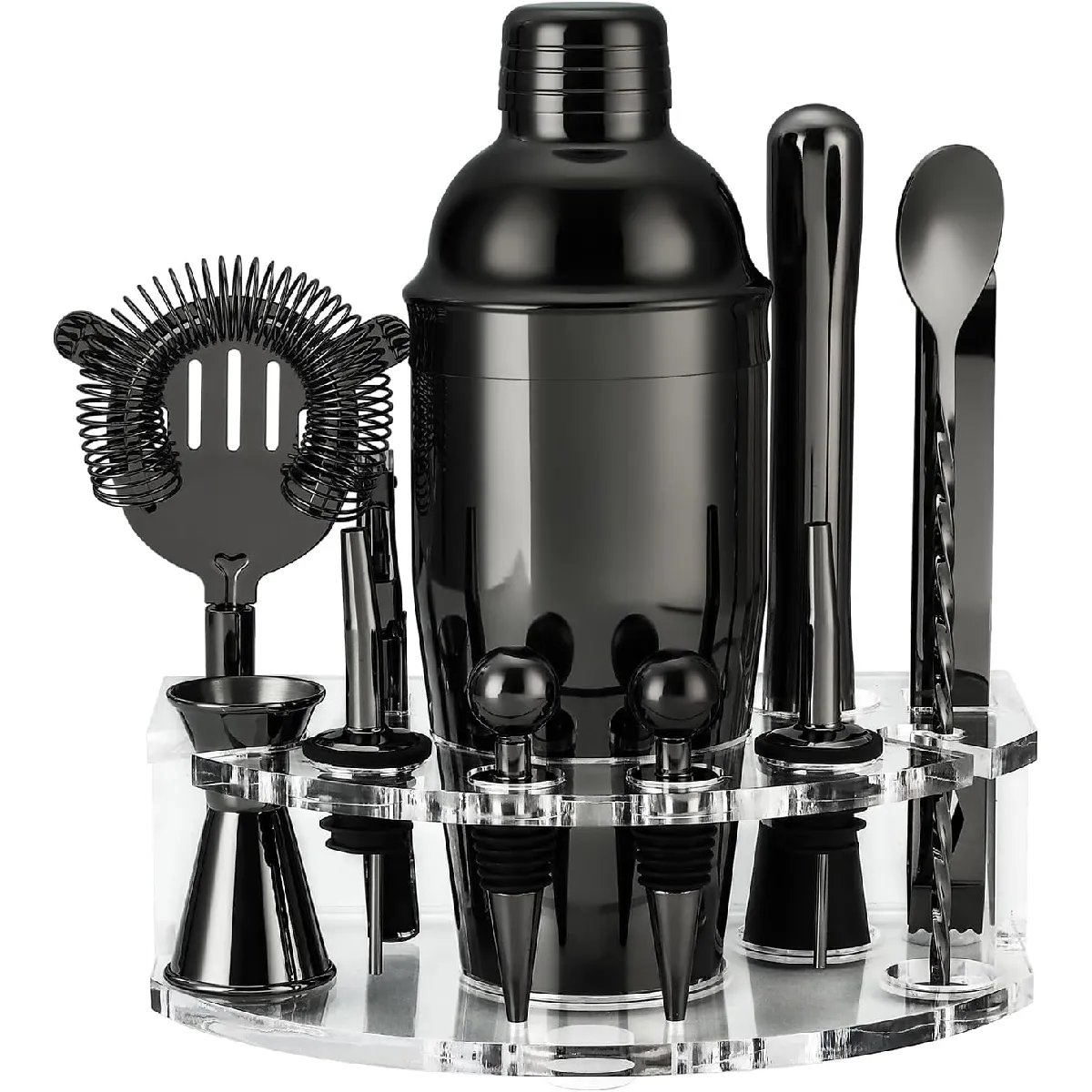 Vendos85 Noir Kit Cocktail 12 Pièces Avec Support