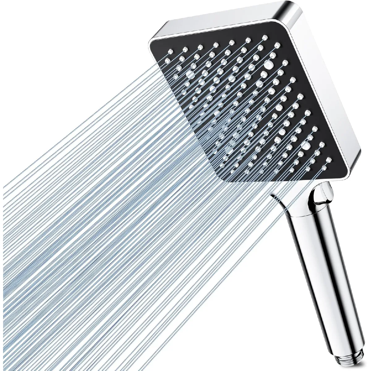 Vendos85 Noir Pommeau De Douche Haute Pression - 27 Cm - 6 Modes - Carré