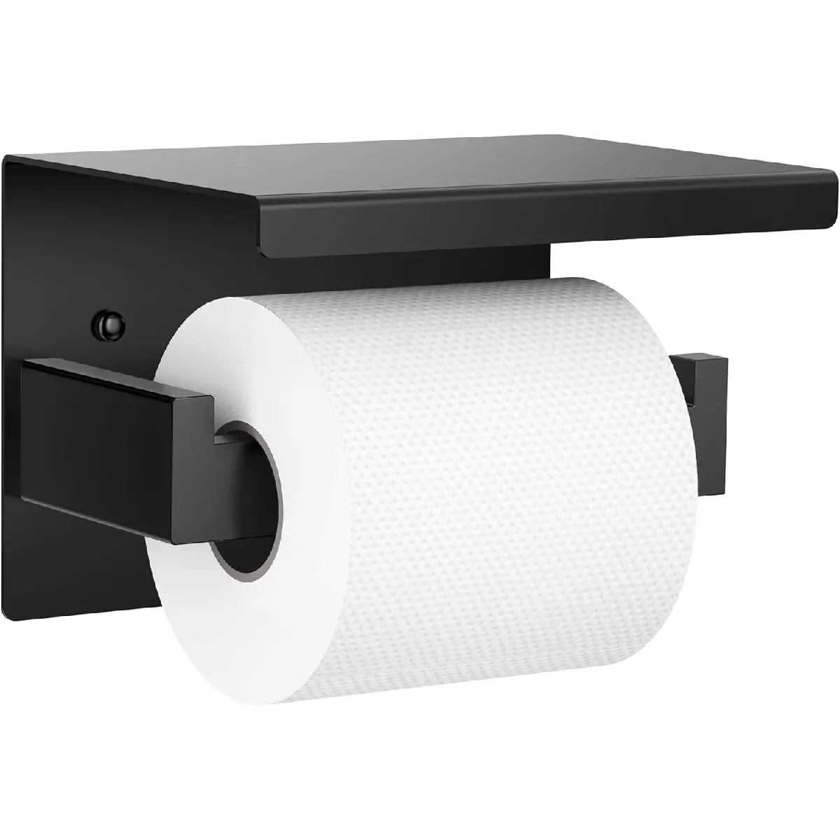 Vendos85 Noir Porte-Papier Toilette Avec Étagère Adhésif