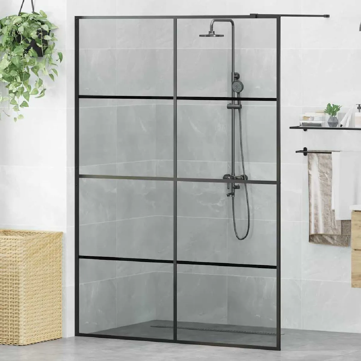 vidaXL Mur de Douche à 'Italienne Doré 140 x 195 cm verre trempé - vue 4