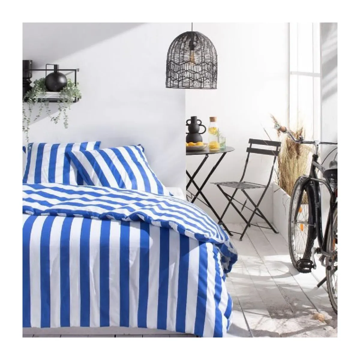 Parure de lit Summer Stripes - 240x220 cm - 2 personnes - Coton imprim ray