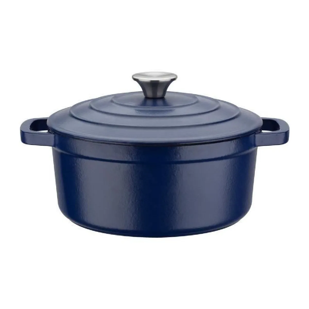 Gsw Bleu Marmite En Fonte Avec Couvercle - 20 Cm