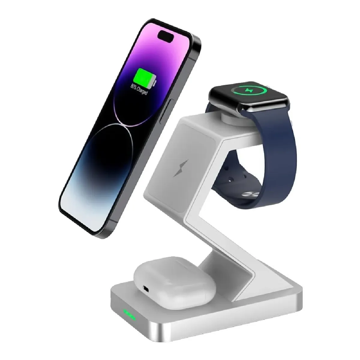 Yonis Blanc Station De Charge Sans Fil 3 En 1 Magnétique Pour Apple Iphone - 15 W
