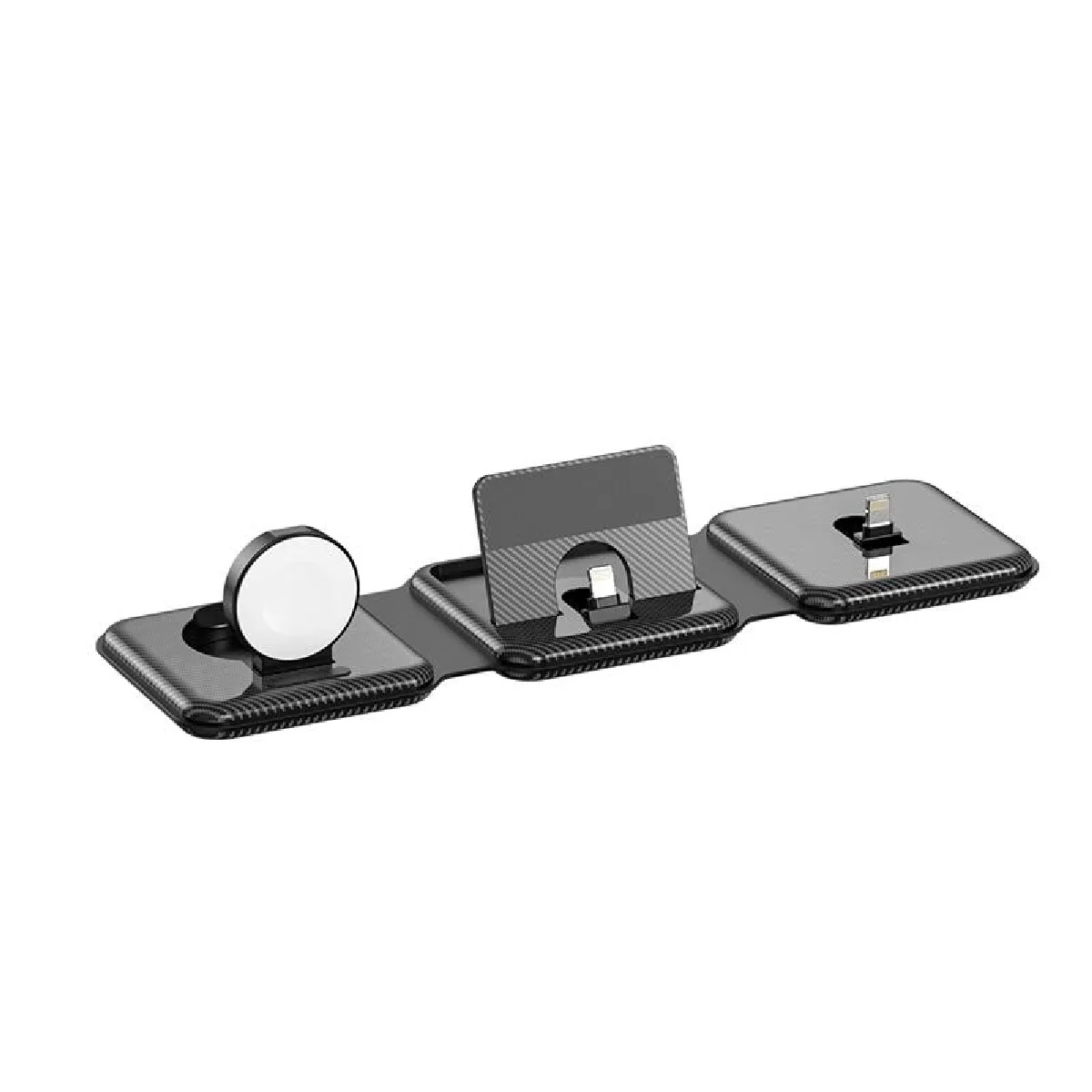 Yonis Noir Station De Charge Sans Fil 3 En 1 Pour Iphone - 10 W