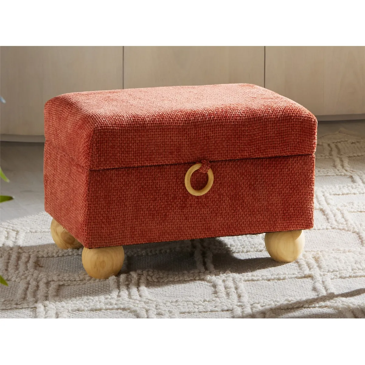 Banc Lukman en chenille épaisse 33 cm 49 x 33 x 33 cm - vue 2