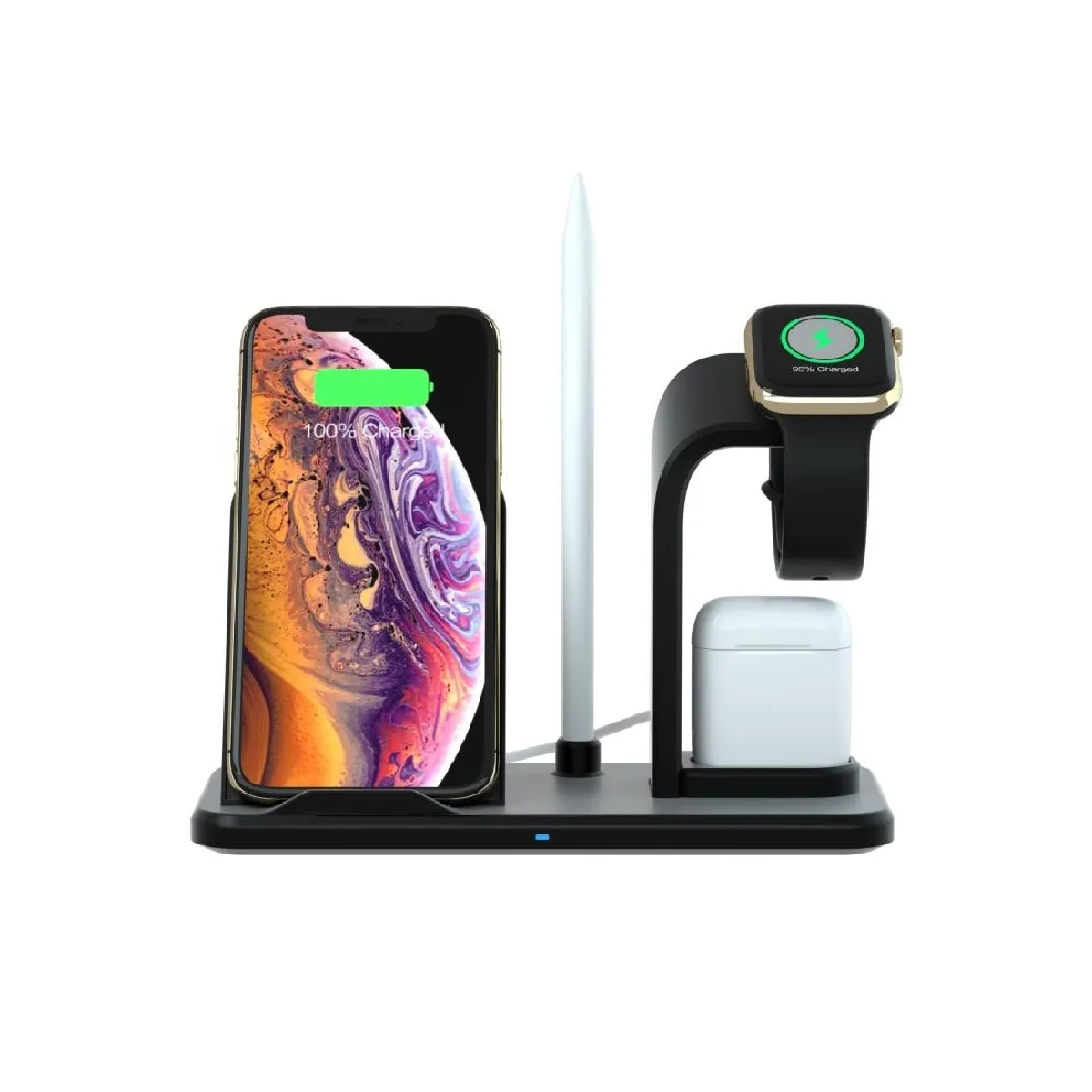 Yonis Noir Chargeur Sans Fil 3 En 1 St Pour Apple Iphone - 10 W