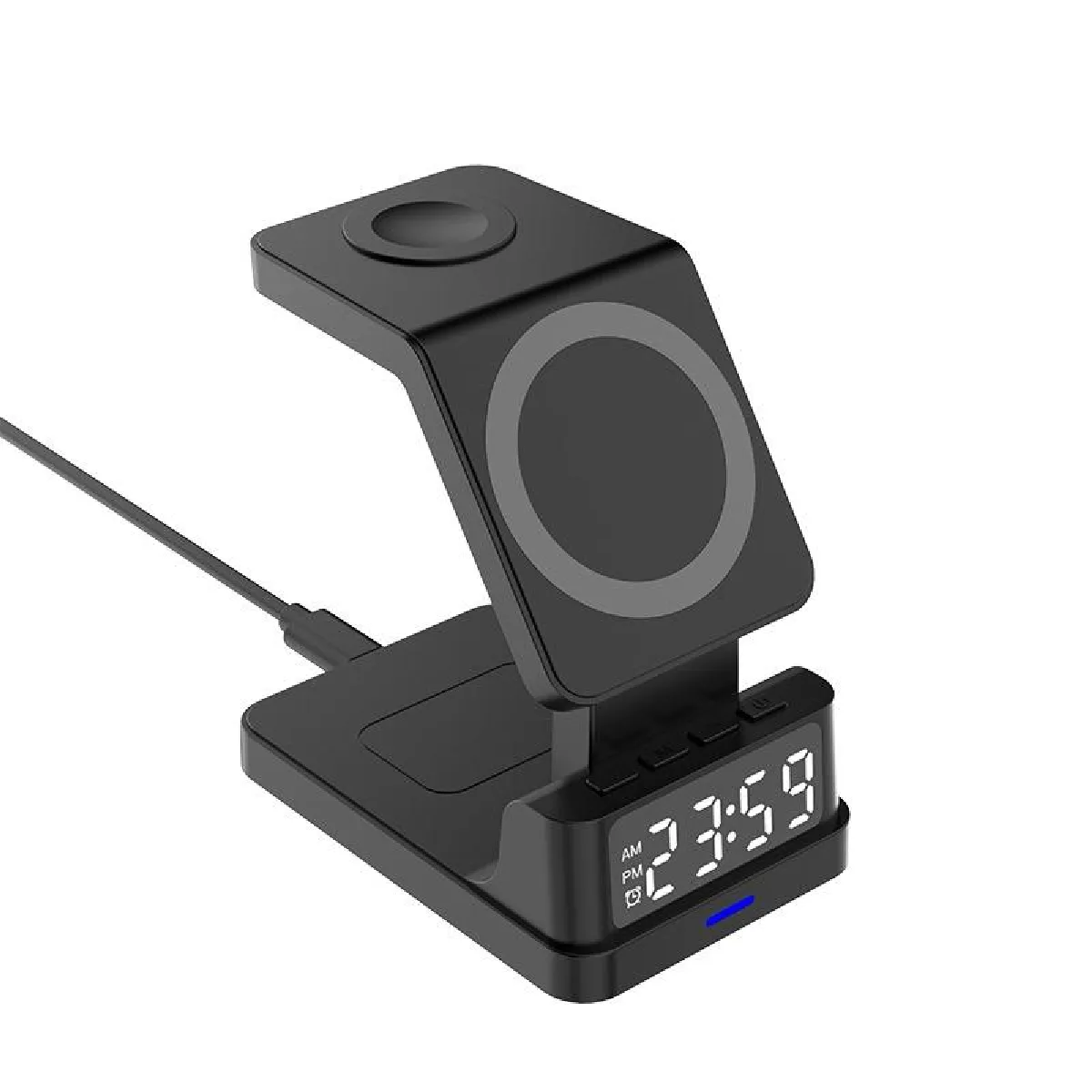 Yonis Noir Station De Charge Sans Fil 4 En 1 - 15 W