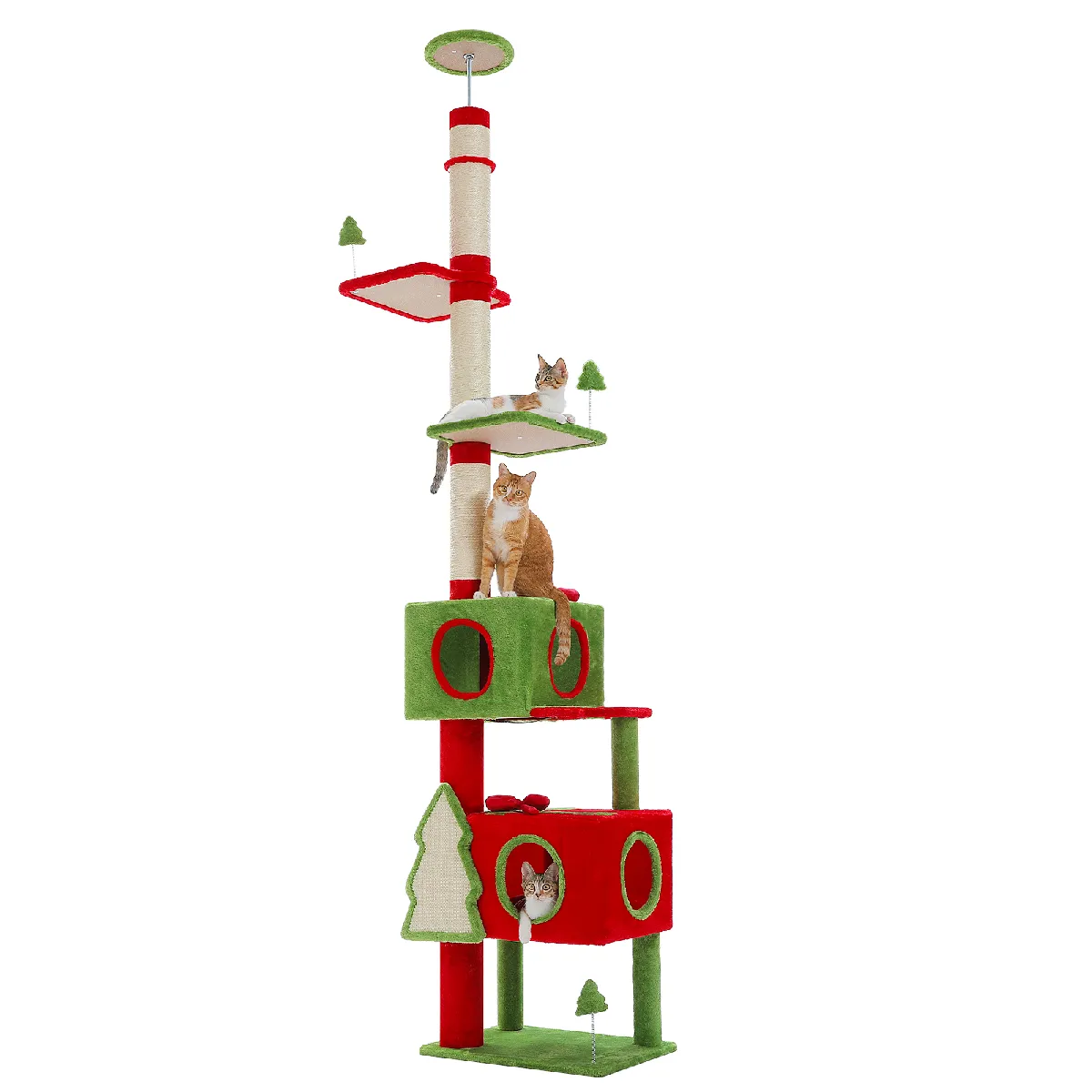 Arbre à Chat de Noël du Sol au Plafond 231-274 cm
