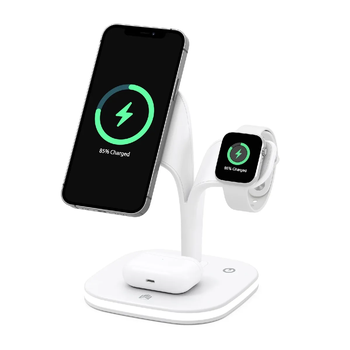 Yonis Blanc Station De Charge Sans Fil 5 En 1 Pour Iphone 12 - 15 W
