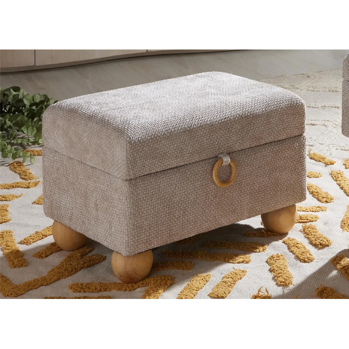 Banc Lukman en chenille épaisse 33 cm 49 x 33 x 33 cm