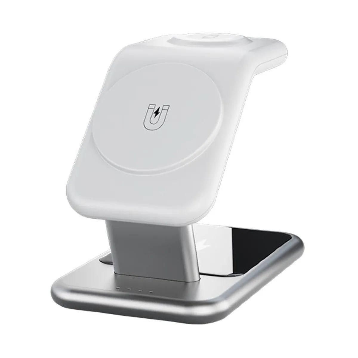 Yonis Blanc Station De Charge Sans Fil Magnétique 3-En-1 - 15 W