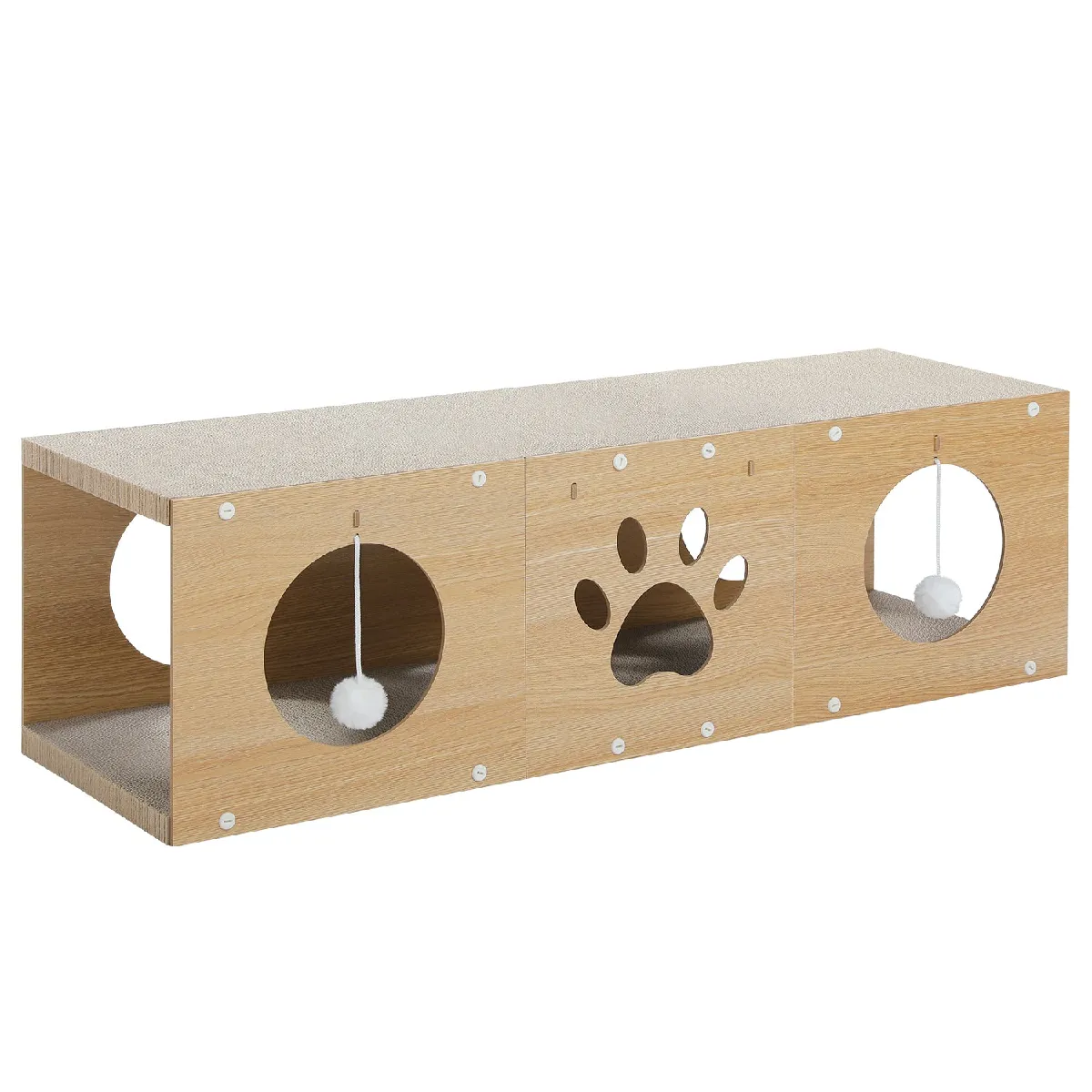 Comparer les prix de Griffoir Tunnel 2-en-1 pour Chats 30 × 30 × 100 cm