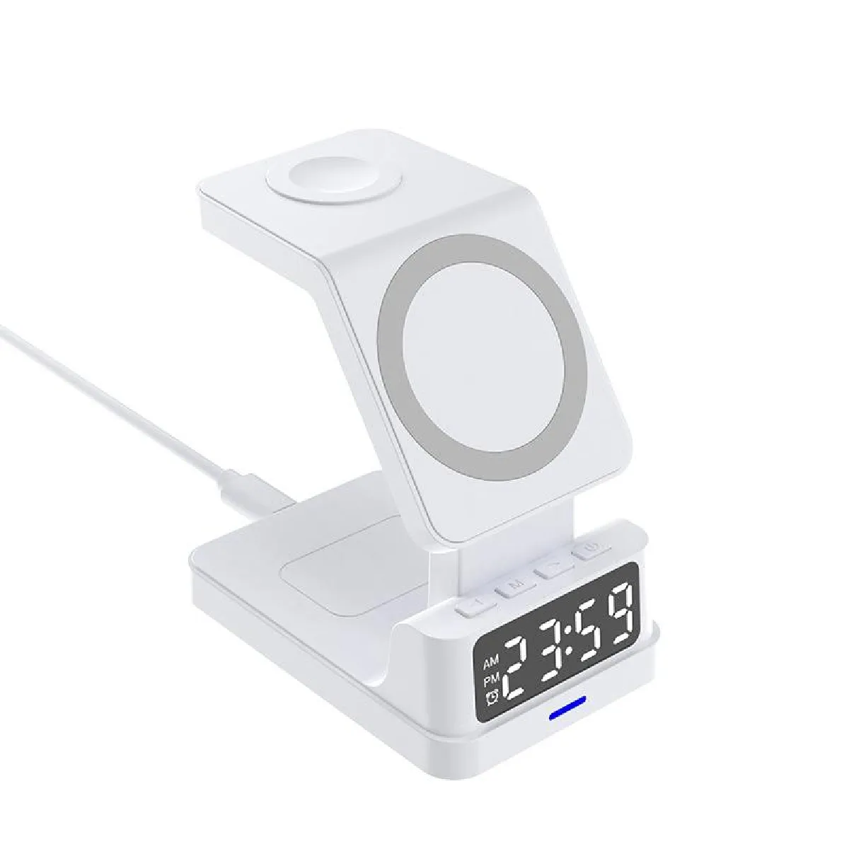 Yonis Blanc Station De Charge Sans Fil 4 En 1 - 15 W