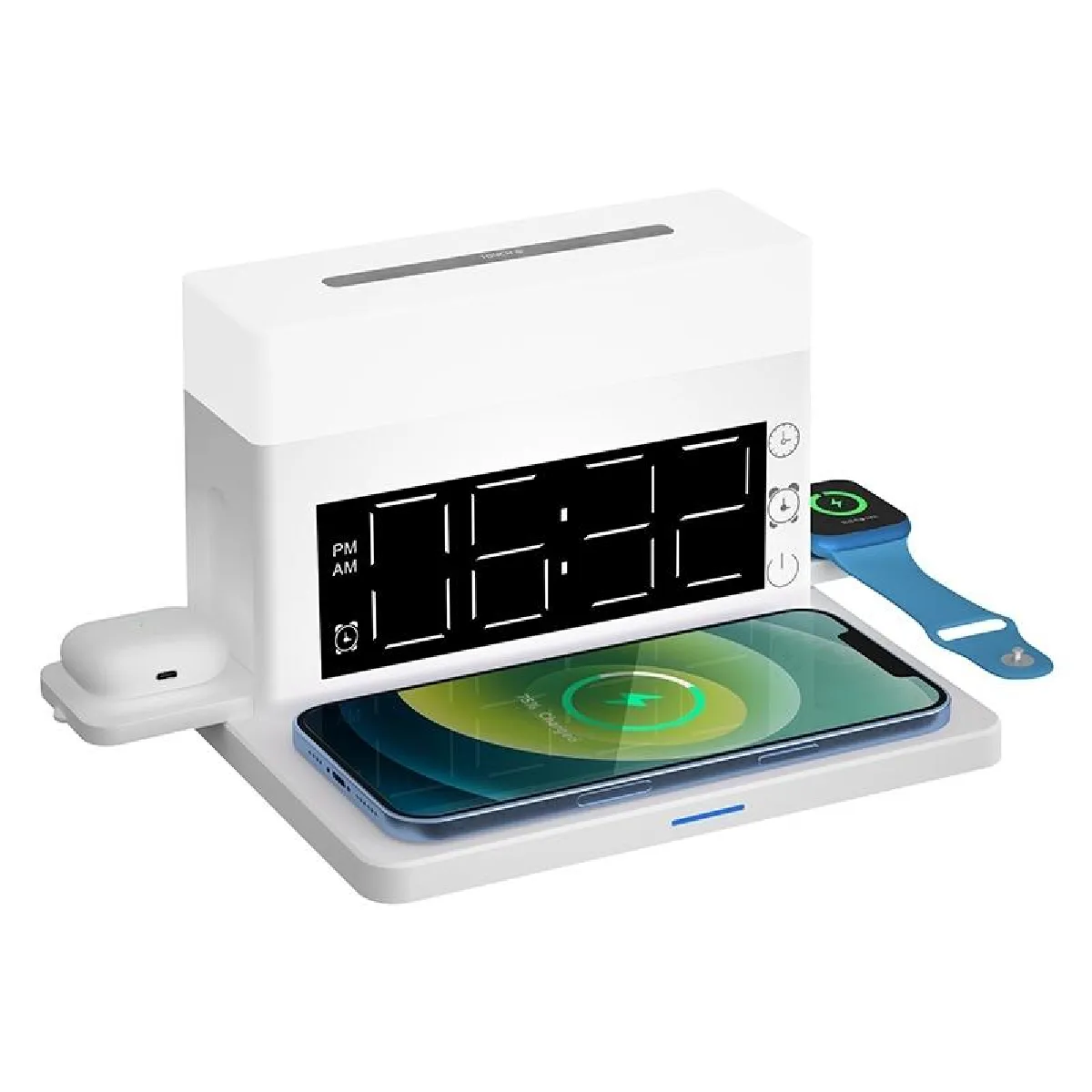 Yonis Blanc Station De Charge Sans Fil 6-En-1 - 15 W