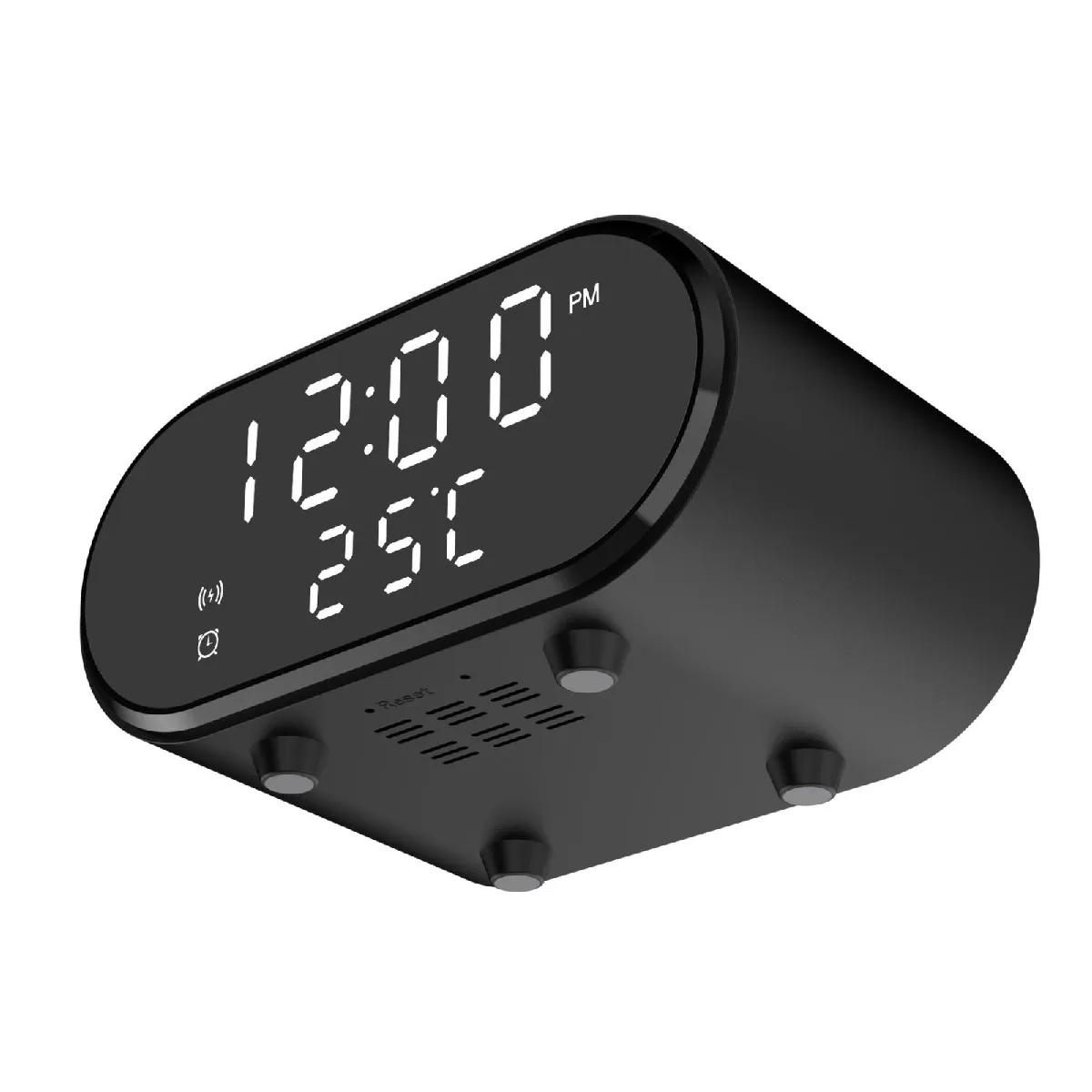 Yonis Noir Chargeur Sans Fil Avec Horloge - 15 W