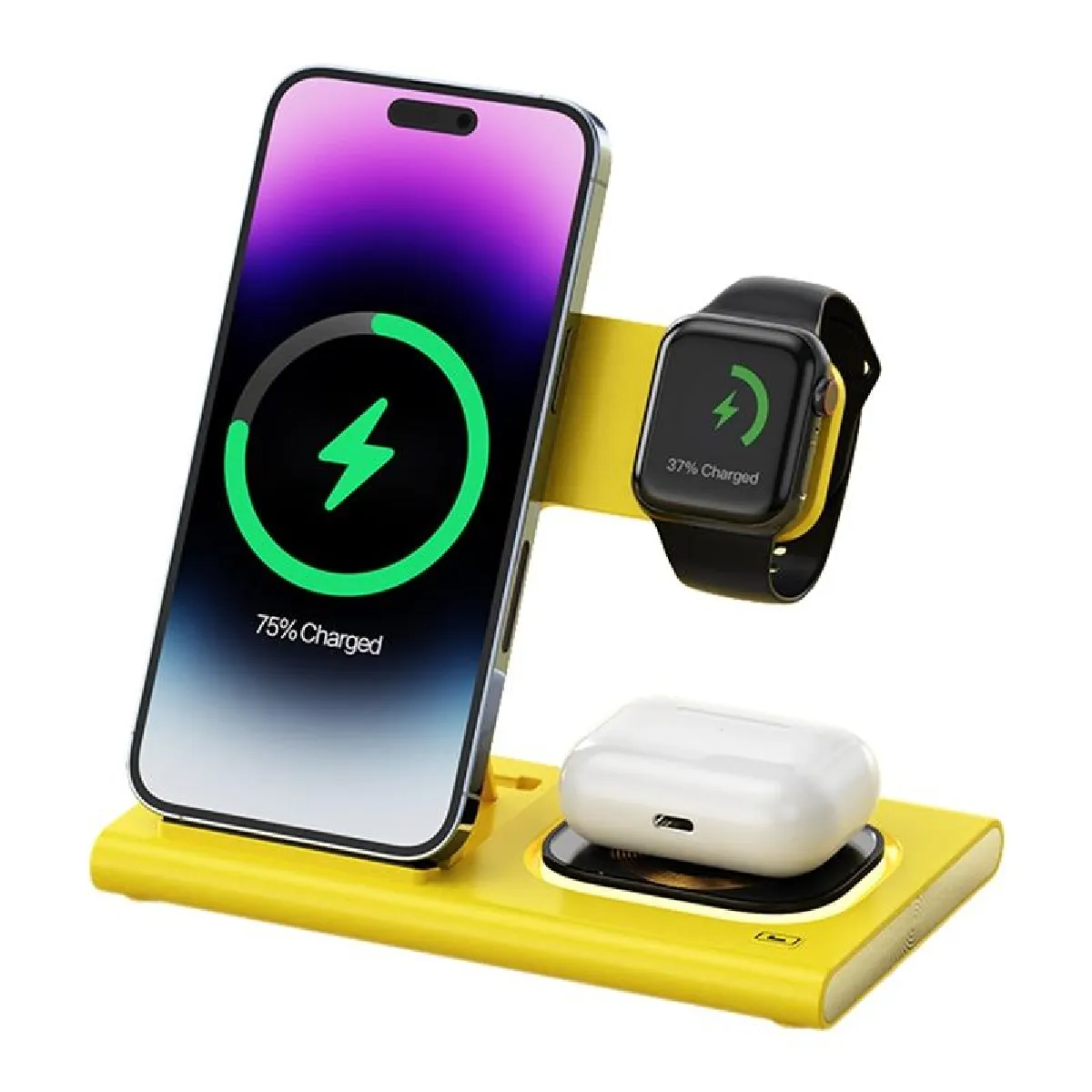 Yonis Jaune Chargeur Sans Fil Pliable 3-En-1 - 22 W