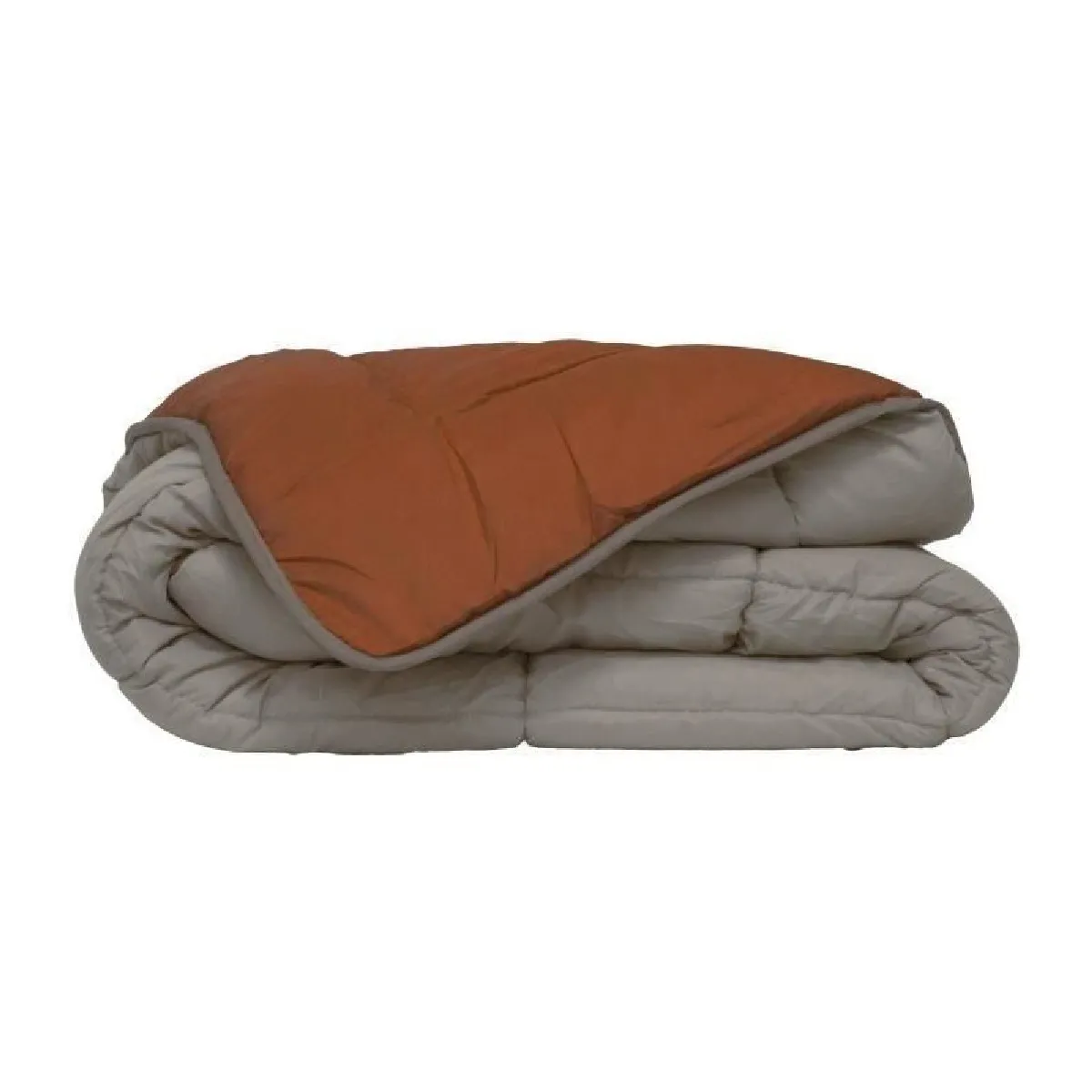 TOISON D OR Toison d&acute;Or CALGARY Hot bicolor duvet - 220 x 240 cm - Gris Galet & Marron Gingembre